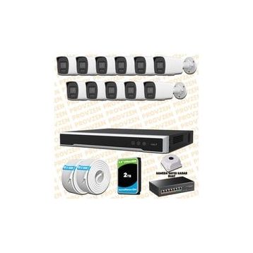 Provzen Hikvision 11 IP Kameralı Colorvu Hibrit Güvenlik Kamerası