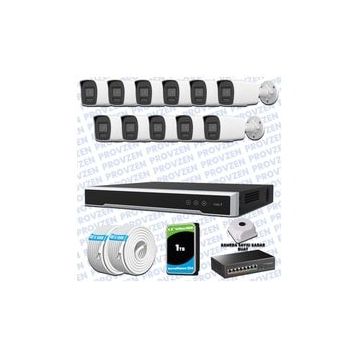 Provzen Hikvision 11 IP Kameralı Colorvu Hibrit Güvenlik Kamerası