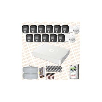Provzen Hikvision 11 Kameralı Colorvu Hibrit Güvenlik Kamerası