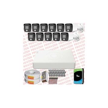 Provzen Hikvision 11 Kameralı Colorvu Hibrit Güvenlik Kamerası