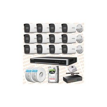 Provzen Hikvision 12 IP Kameralı Colorvu Hibrit Güvenlik Kamerası