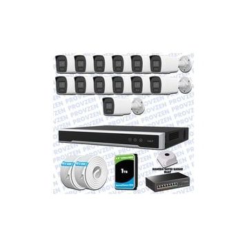 Provzen Hikvision 13 IP Kameralı Colorvu Hibrit Güvenlik Kamerası