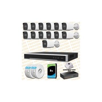 Provzen Hikvision 13 IP Kameralı Colorvu Hibrit Güvenlik Kamerası