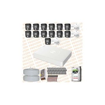 Provzen Hikvision 13 Kameralı Colorvu Hibrit Güvenlik Kamerası