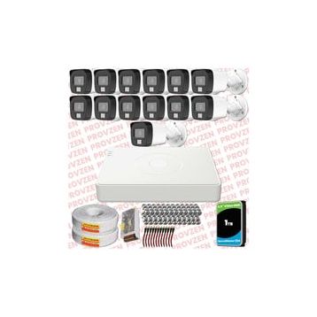 Provzen Hikvision 13 Kameralı Colorvu Hibrit Güvenlik Kamerası