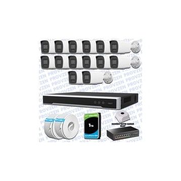 Provzen Hikvision 14 IP Kameralı Colorvu Hibrit Güvenlik Kamerası