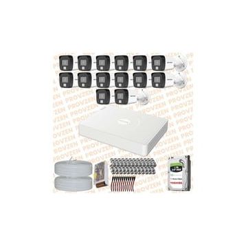 Provzen Hikvision 14 Kameralı Colorvu Hibrit Güvenlik Kamerası