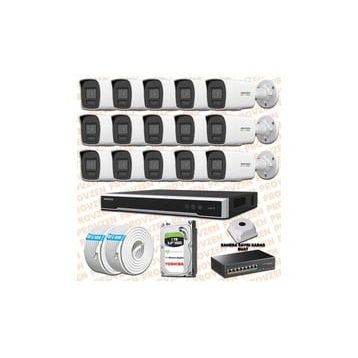 Provzen Hikvision 15 IP Kameralı Colorvu Hibrit Güvenlik Kamerası