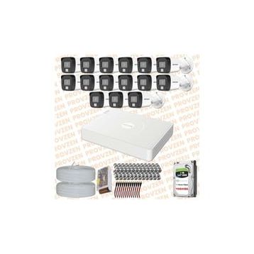 Provzen Hikvision 15 Kameralı Colorvu Hibrit Güvenlik Kamerası