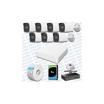 Provzen Hikvision 7 IP Kameralı Colorvu Hibrit Güvenlik Kamerası