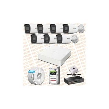 Provzen Hikvision 7 IP Kameralı Colorvu Hibrit Güvenlik Kamerası