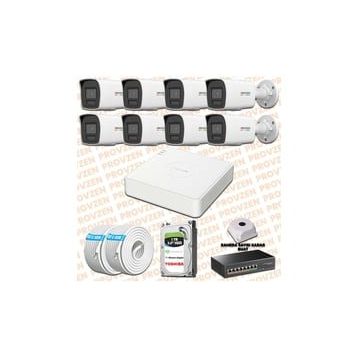 Provzen Hikvision 8 IP Kameralı Colorvu Hibrit Güvenlik Kamerası
