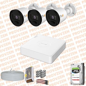 Provzen RV Hikvision 3 Kamera 20 m Gece Görüş Güvenlik Kamerası