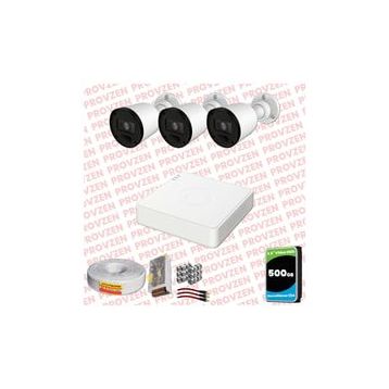 Provzen RV Hikvision 3 Kamera 20 m Gece Görüş Güvenlik Kamerası
