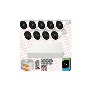 Provzen RV Hikvision 9 Kamera 20 m Gece Görüş Güvenlik Kamerası