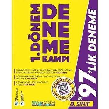 Pruva Akademi 8.Sınıf LGS 1. Dönem Deneme Kampı
