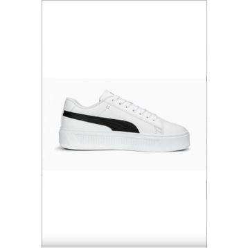 Puma 390758 04 Smash Platform Beyaz Siyah Gold Kadın Spor Ayakkab