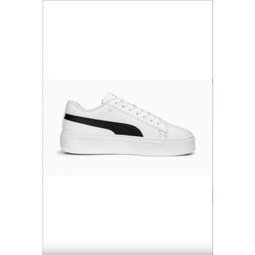 Puma 390758 04 Smash Platform Beyaz Siyah Gold Kadın Spor Ayakkab