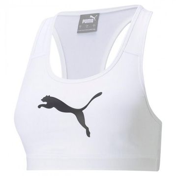 Puma 52030452 Mid Impact 4 Keeps Bra Kadın Beyaz Koşu Sporcu Sütyeni