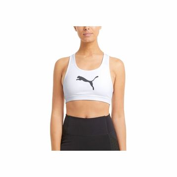 Puma 52030452 Mid Impact 4 Keeps Bra Kadın Beyaz Koşu Sporcu Sütyeni