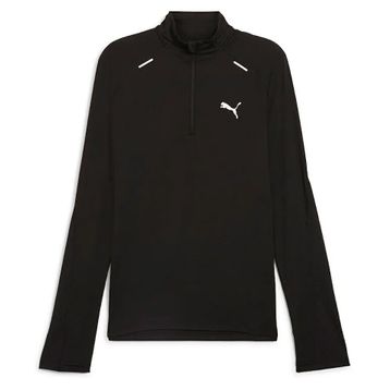 Puma 52578101 Siyah Run Cloudspun 1/4 Zip Uzun Kollu Koşu Erkek T-Shirt