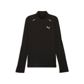 Puma 52578101 Siyah Run Cloudspun 1/4 Zip Uzun Kollu Koşu Erkek T-Shirt