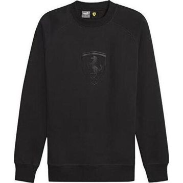 Puma 62380201 Siyah Ferrari Race Big Shield Crew Günlük Erkek Sweatshirt