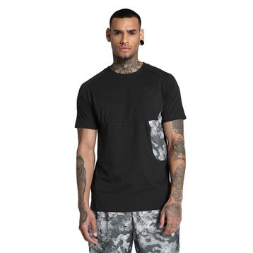Puma 628047-01 Siyah Tech Allover Print Erkek T-Shirt