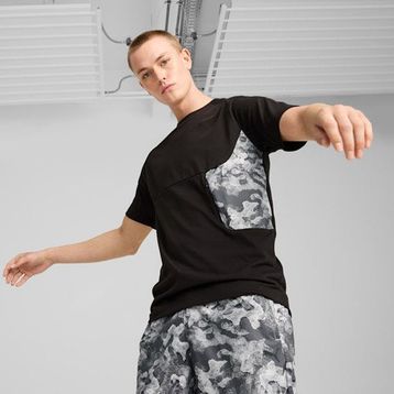 Puma 628047-01 Siyah Tech Allover Print Erkek T-Shirt