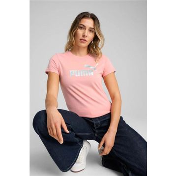 Puma 63153618 Metallic No. 1 Logo Pembe Kadın T-shirt
