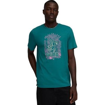 Puma 63444160 Graphic Yeşil Günlük Stil Erkek T-Shirt
