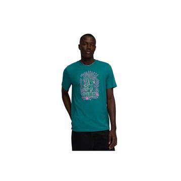 Puma 63444160 Graphic Yeşil Günlük Stil Erkek T-Shirt