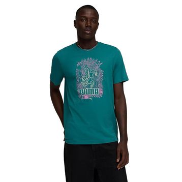 Puma 63444160 Graphic Yeşil Günlük Stil Erkek T-Shirt