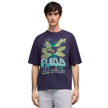 Puma 63444364 Graphic Lacivert Günlük Stil Erkek T-Shirt