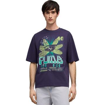 Puma 63444364 Graphic Lacivert Günlük Stil Erkek T-Shirt