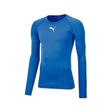 Puma 65592002 Liga Baselayer Tee LS Mavi Erkek Futbol Uzun Kollu Antrenman Üstü