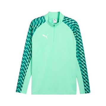 Puma 65972480 Teamliga26 Training 1/4 Zip Yeşil Futbol Antrenman Uzun Kollu Erkek T-shirt