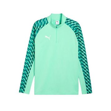 Puma 65972480 Teamliga26 Training 1/4 Zip Yeşil Futbol Antrenman Uzun Kollu Erkek T-shirt
