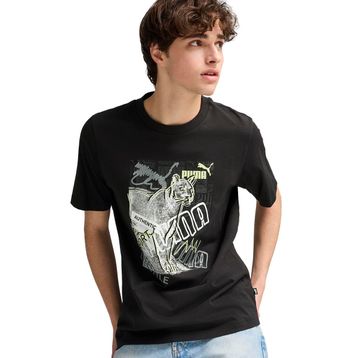 Puma 68321301 Graphics Siyah Günlük Stil Erkek T-Shirt
