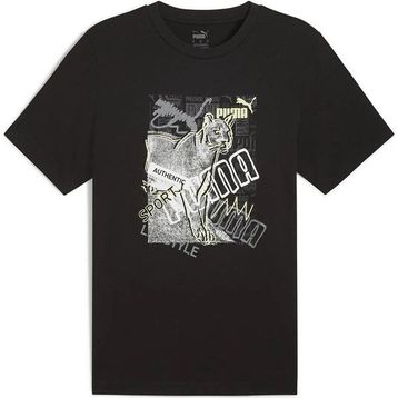 Puma 68321301 Graphics Siyah Günlük Stil Erkek T-Shirt