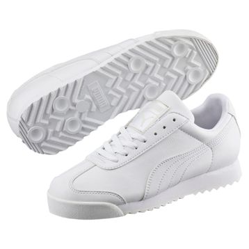 Puma Roma Basic Youth Trainers White Light Gray Unisex Çocuk Spor Ayakkabı