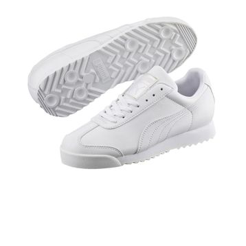 Puma Roma Basic Youth Trainers White Light Gray Unisex Çocuk Spor Ayakkabı