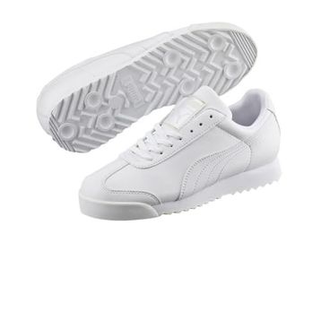 Puma Roma Basic Youth Trainers White Light Gray Unisex Çocuk Spor Ayakkabı