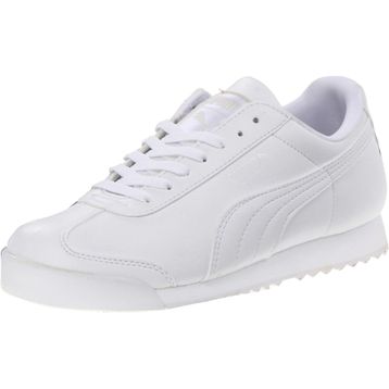 Puma Roma Basic Youth Trainers White Light Gray Unisex Çocuk Spor Ayakkabı