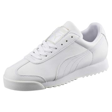 Puma Roma Basic Youth Trainers White Light Gray Unisex Çocuk Spor Ayakkabı