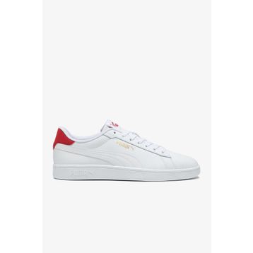 Puma Smash 3.0 L Beyaz-Kırmızı Unisex Sneaker Ayakkabı