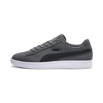 Puma Smash V2 Buck Erkek Spor Ayakkabı Gri Siyah Beyaz