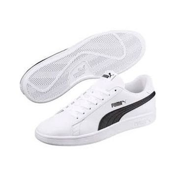 Puma Smash V2 Buck Erkek Spor Ayakkabı Gri Siyah Beyaz