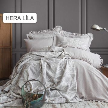 Pupilla Yatak Örtülü Hera Lila Nevresim Takımı