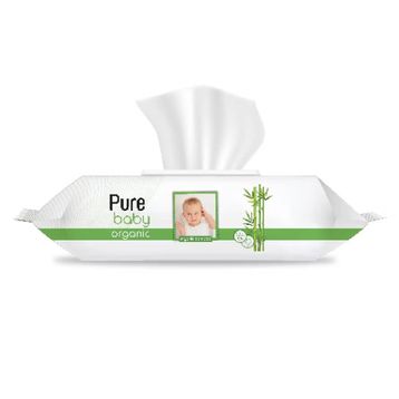Pure Baby 60x18 1080 Yaprak Organik Bambu Özlü Islak Havlu Mendil